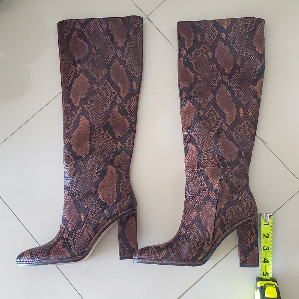 Snakeskin brown heeled zara boots